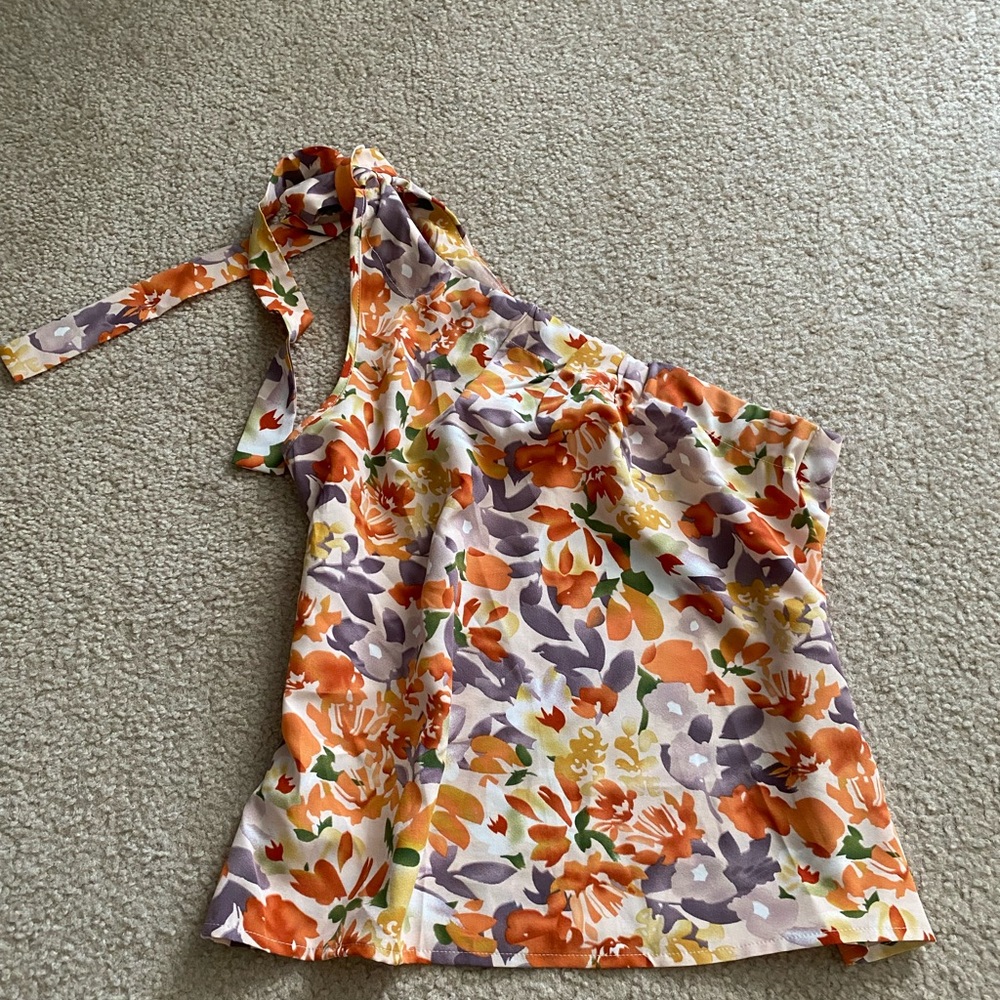 Tie up one shoulder blouse